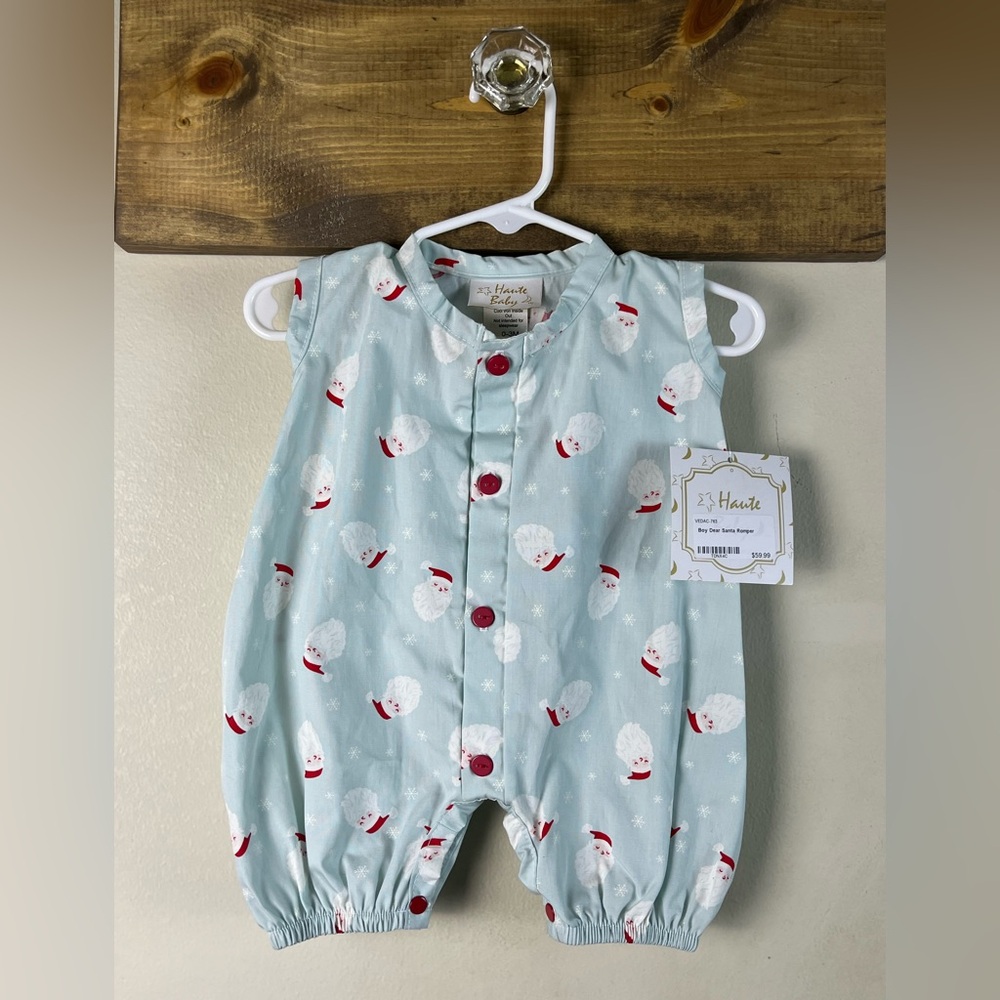 NWT 0-3 months Haute Baby- Baby's Dear Santa Coveralls THE cutest little outfit